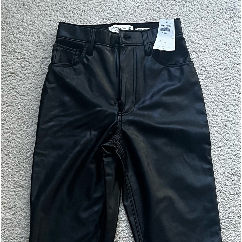 Abercrombie and Fitch vegan leather split hem pants size 24 short